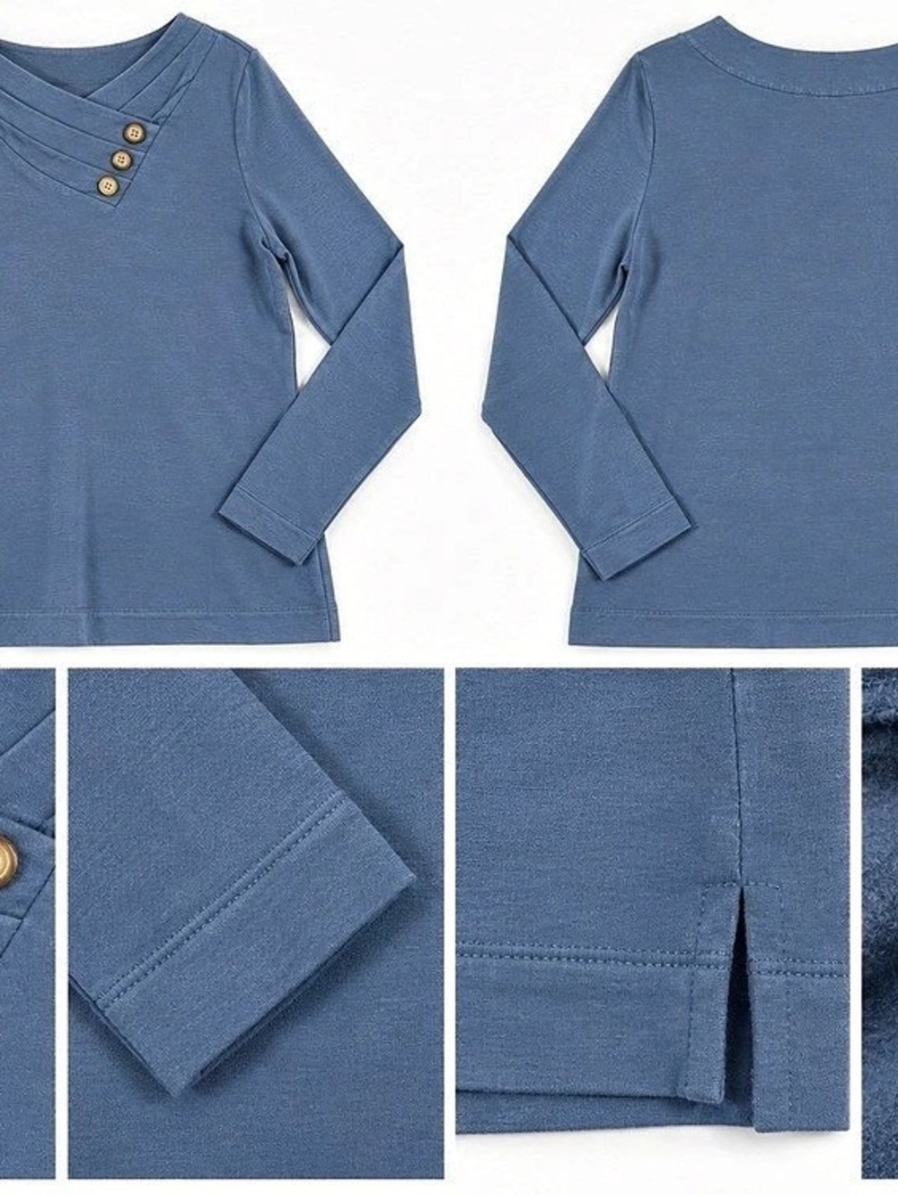 pure Jill Blue Long Sleeve Top Size Large